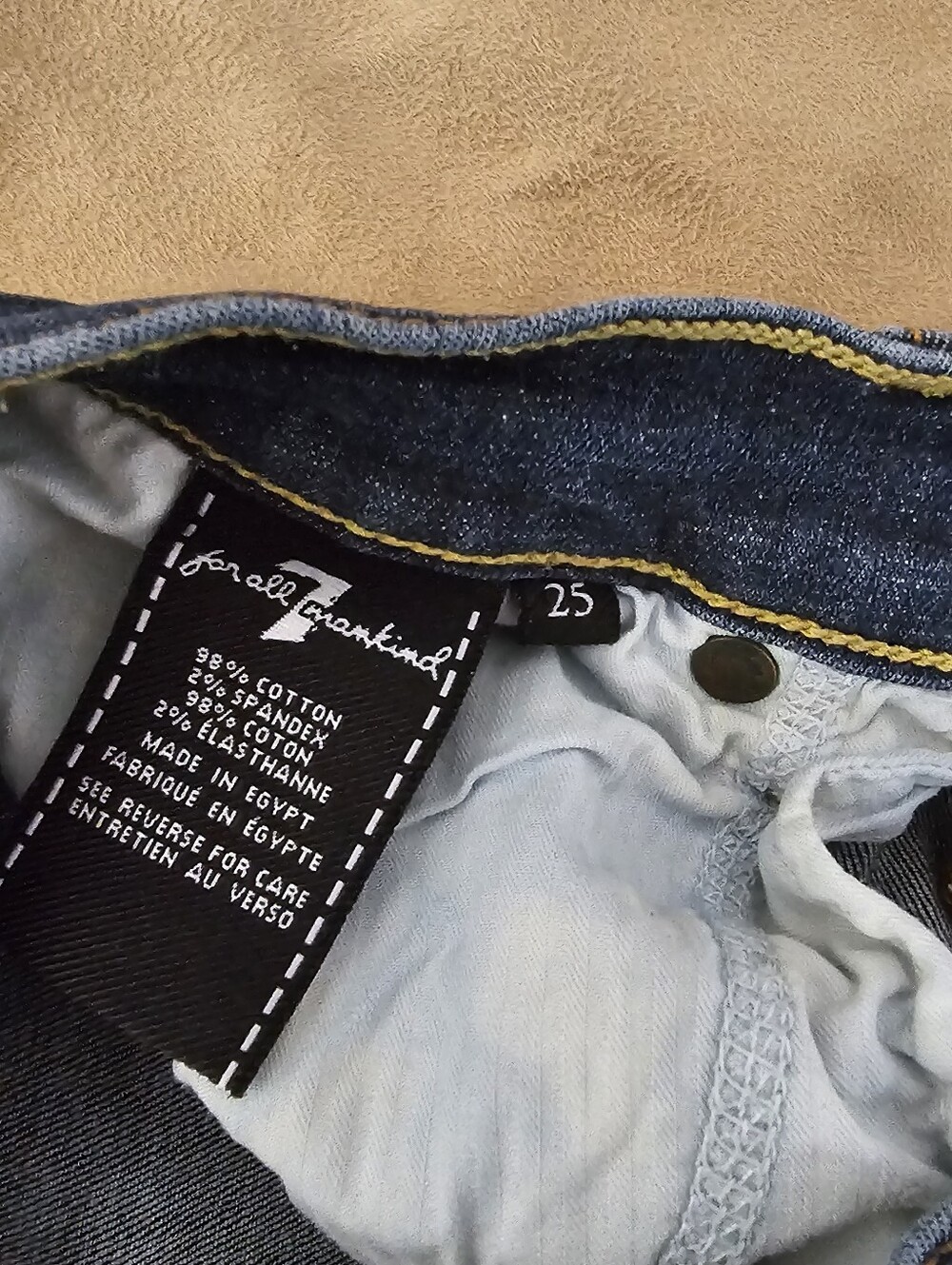 7 For All Mankind 98% Cotton High Waist Women's Dark Blue Skinny Jeans - Picture 8 of 13